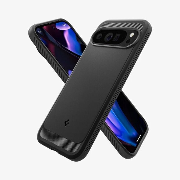 Spigen Google Pixel 9 Pro XL [Rugged Armor] Phone‎ Case Matte Black ACS07719 - Picture 1 of 3
